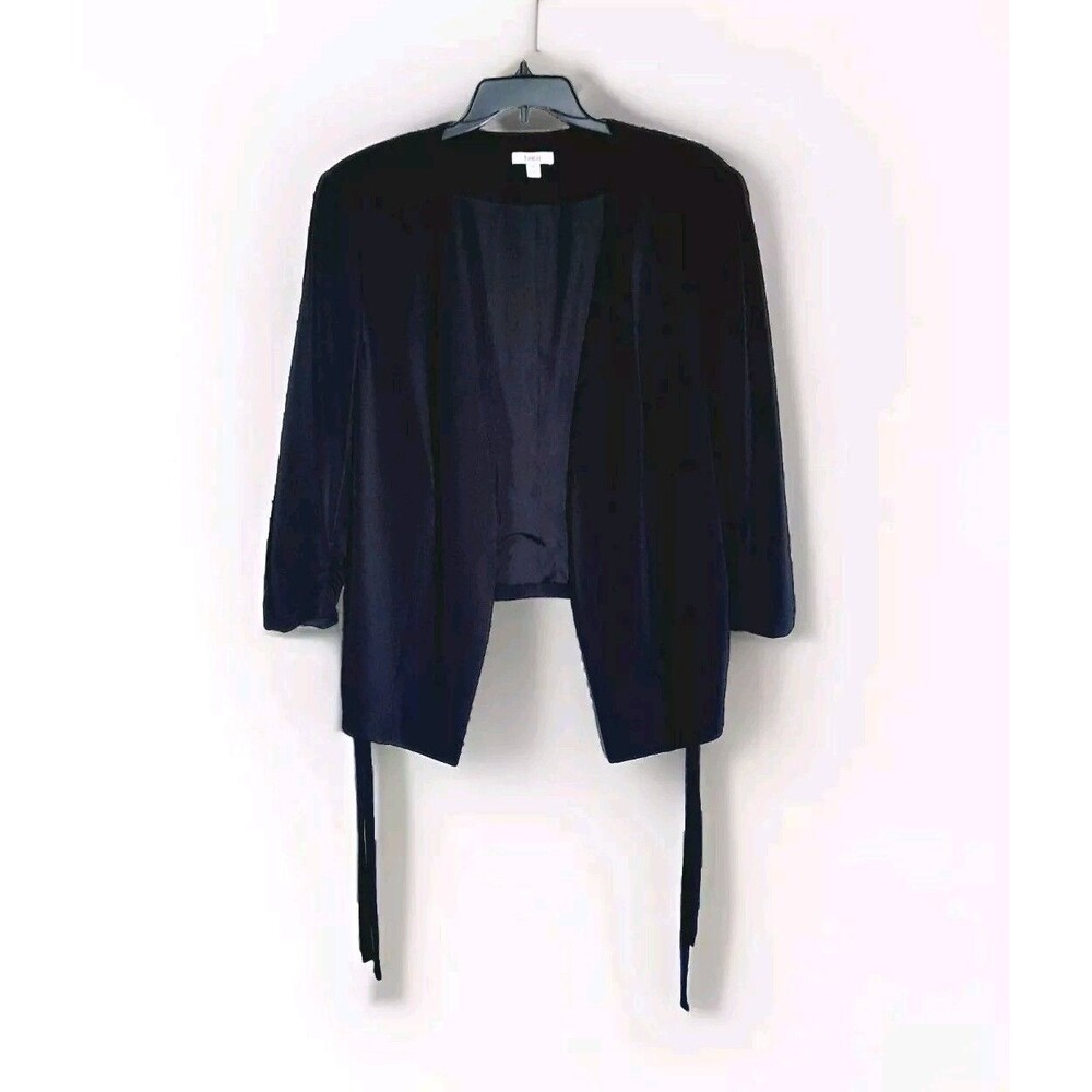 Bar III Plus Size 3X Black Suit Separate Open Front Blazer Jacket Lace Up Sides